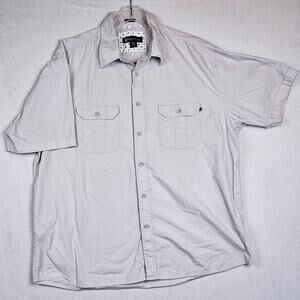 Rocawear Shirt Men's Size 4XL Classic Fit Cream Short Sleeve Button Up 64866